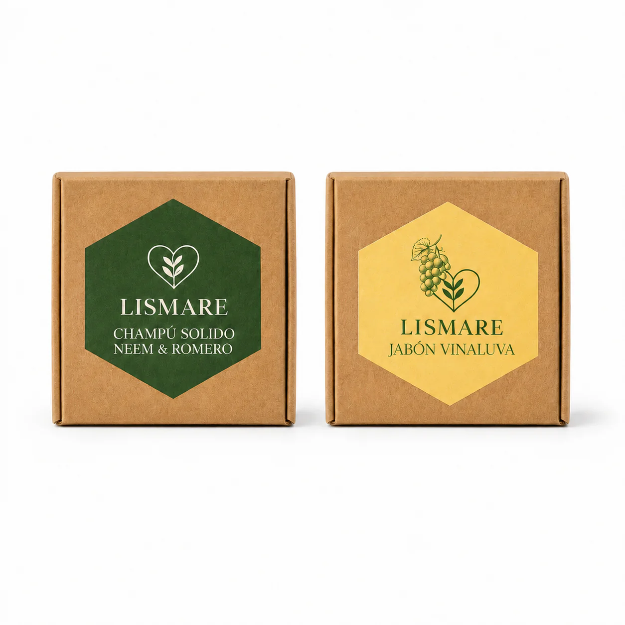 Pack Baño Sostenible Lismare: jabón sólido uva + champú sólido neem & romero