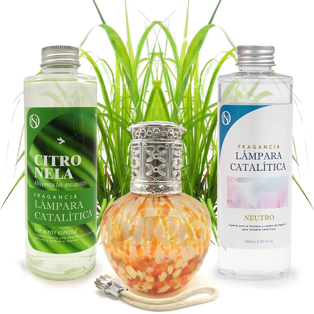 Pack Lâmpada Catalítica Drops Orange + Fragrância Citronela + Produto Neutro 200ml + Pavio Substituição