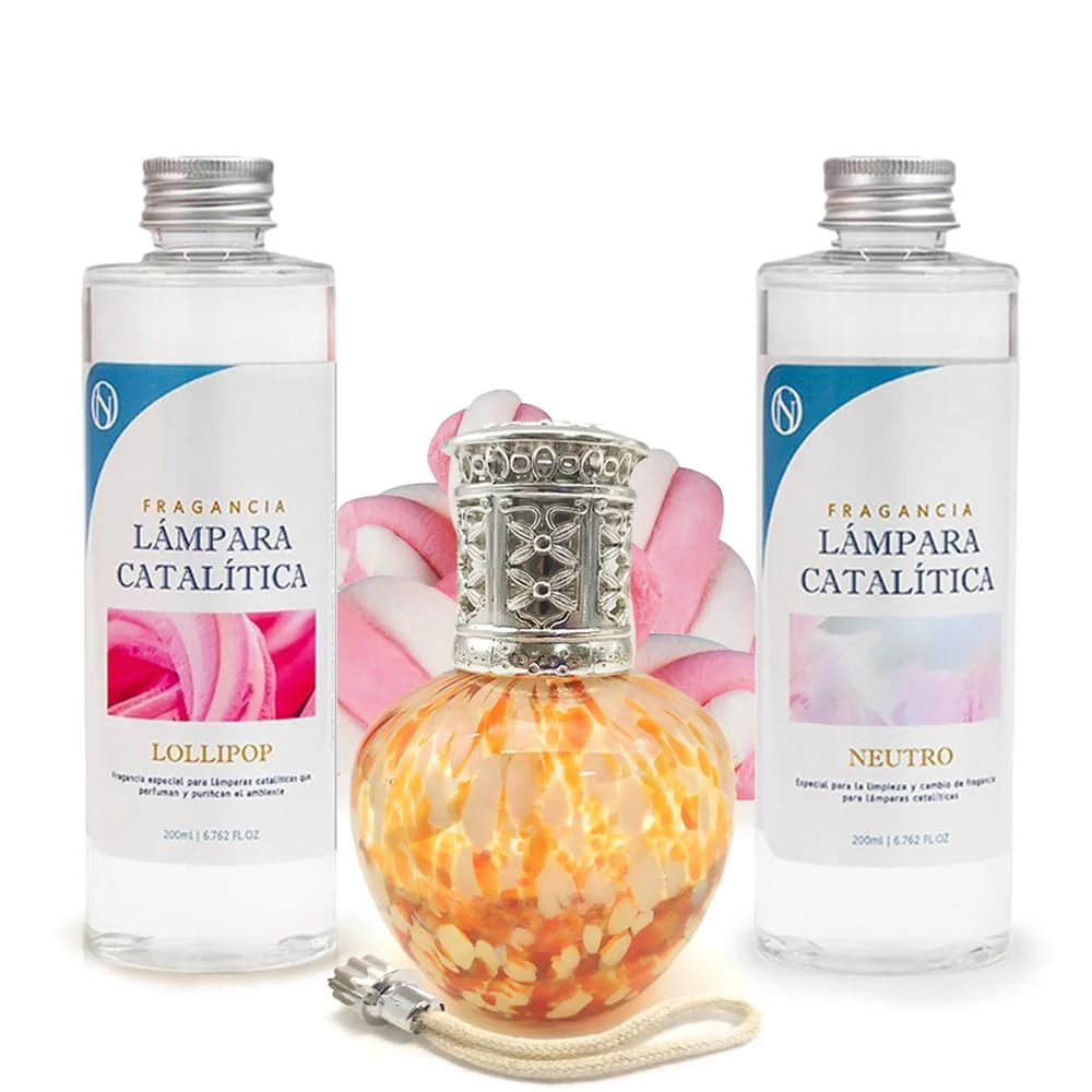 Pack Lâmpada Catalítica Drops Orange + Fragrância Lollipop 200ml + Produto Neutro 200ml + Pavio Substituição
