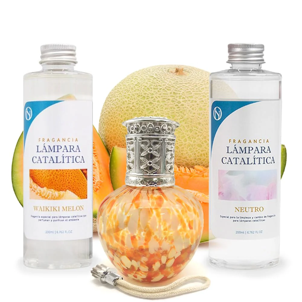 Pack Lâmpada Catalítica Drops Orange + Fragrância Waikiki Melon 200ml + Produto Neutro 200ml + Pavio Substituição
