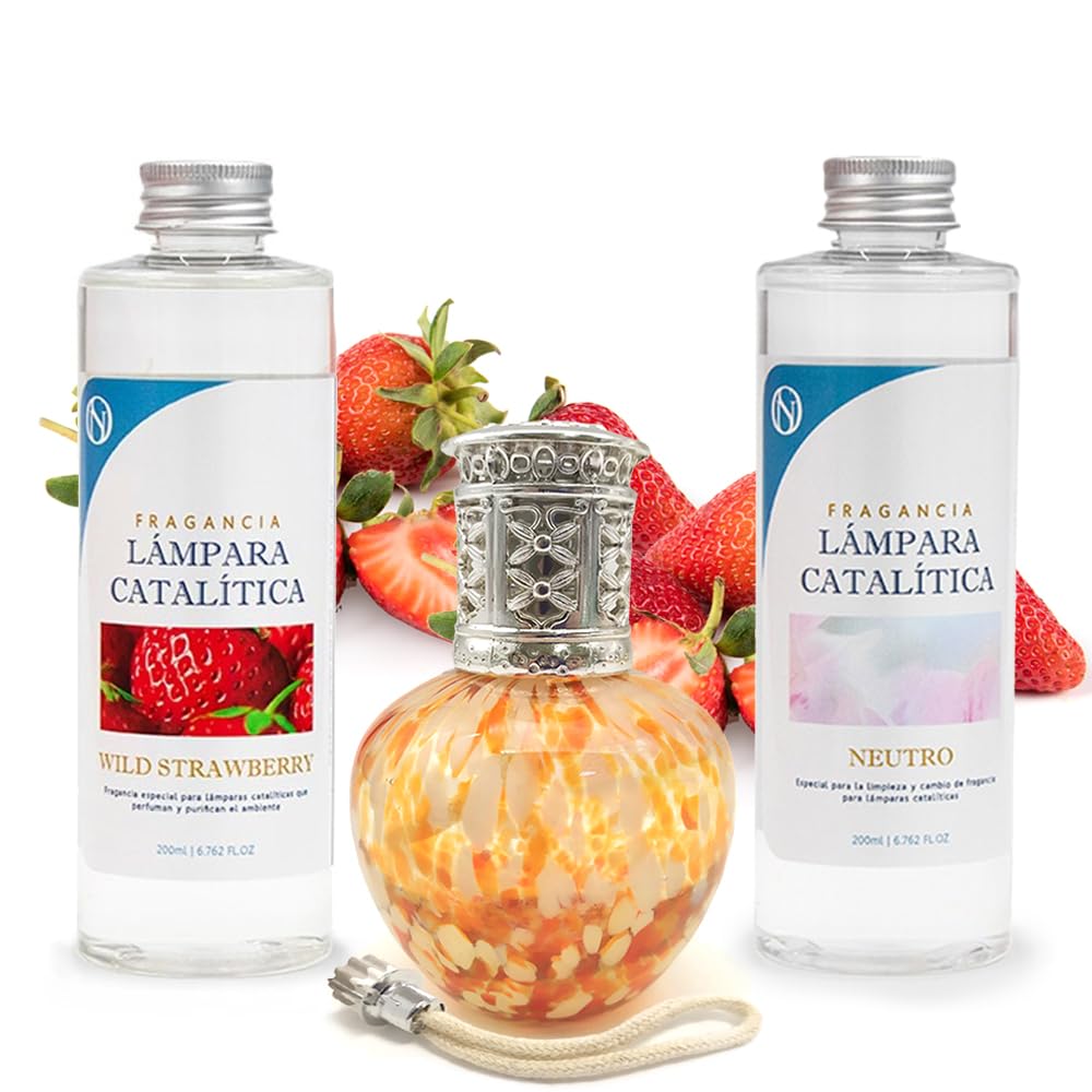 Pack Lâmpada Catalítica Drops Orange + Fragrância Wild Strawberry + Produto Neutro 200ml + Pavio Substituição