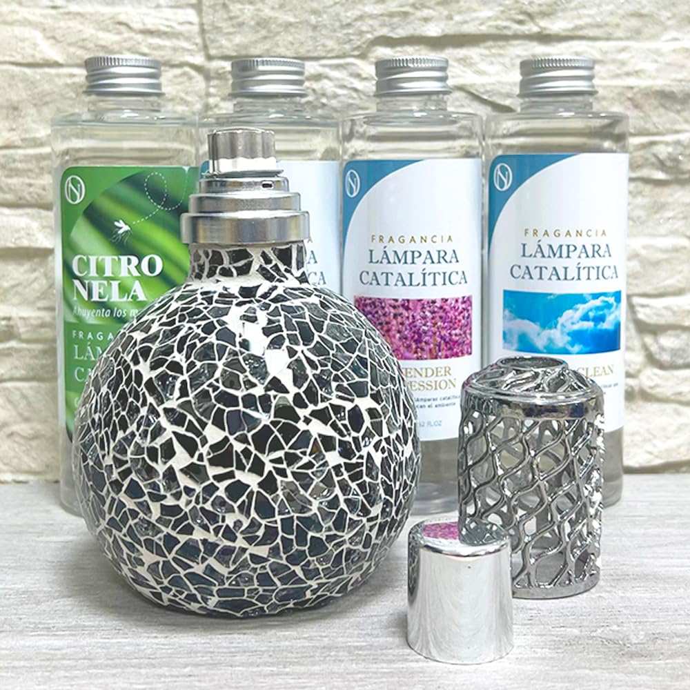 Pack Lâmpada Catalítica Mosaico Preto + Fragrância Lavenr Expression 200ml + Produto Neutro 200ml + Pavio Substituição - Image 6