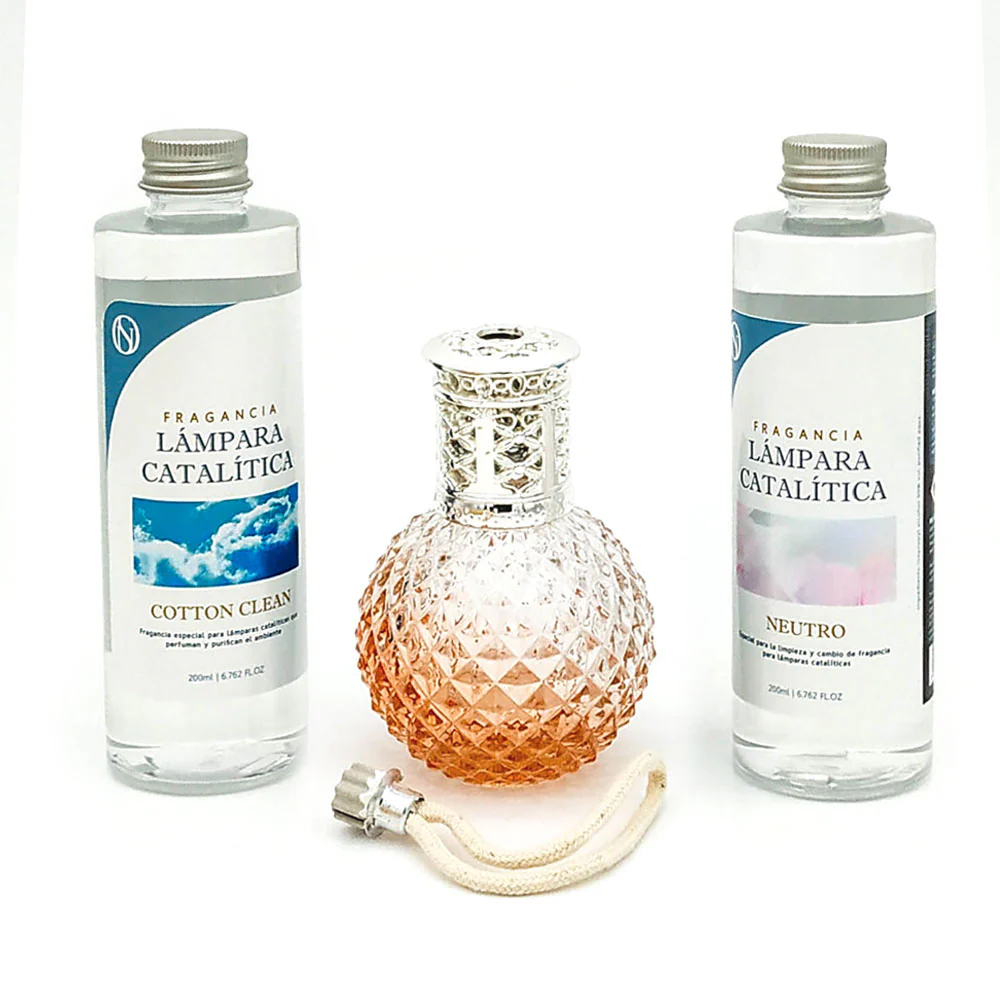 Pack Lâmpada Catalítica Orange Diamonds + Fragrância Cotton Clean 500ml + Produto Neutro 200ml + Pavio Substituição