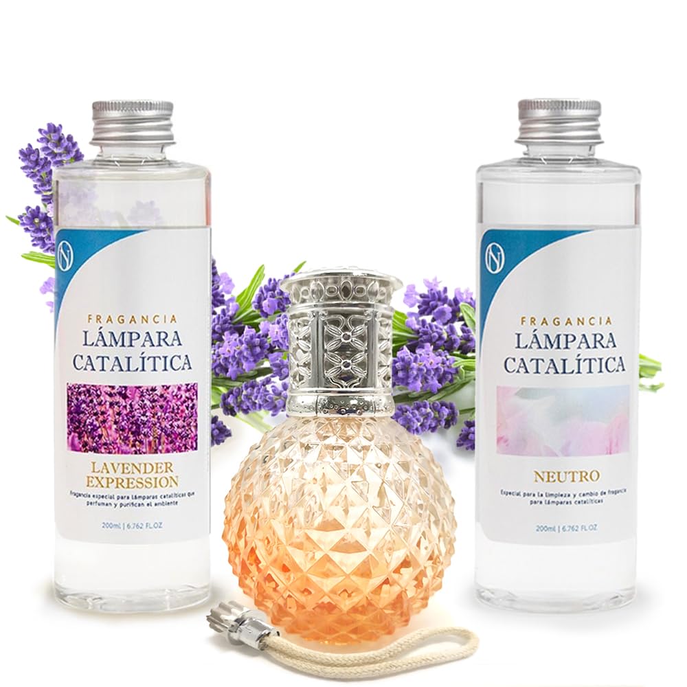 Pack Lâmpada Catalítica Orange Diamonds + Fragrância Lavender Expression 200ml + Neutro 200ml + Pavio Substituição