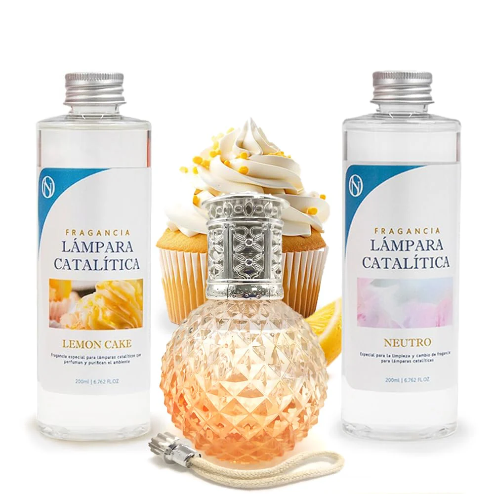 Pack Lâmpada Catalítica Orange Diamonds + Fragrância Lemon Cake 200ml + Produto Neutro 200ml + Pavio Substituição