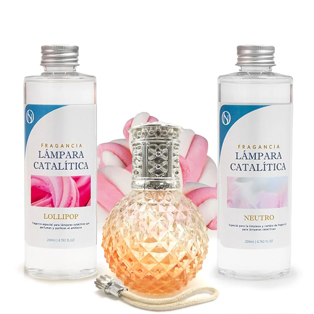Pack Lâmpada Catalítica Orange Diamonds + Fragrância Lollipop 200ml + Produto Neutro 200ml + Pavio Substituição