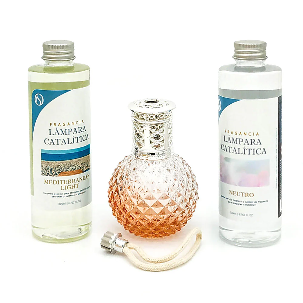 Pack Lâmpada Catalítica Orange Diamonds + Fragrância Mediterranean Light 200ml + Neutro 200ml + Pavio Substituição