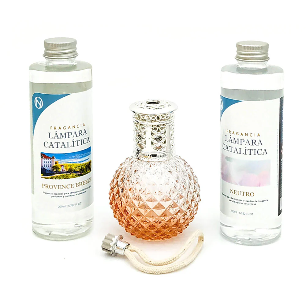 Pack Lâmpada Catalítica Orange Diamonds + Fragrância Provence Breeze 200ml + Produto Neutro 200ml + Pavio Substituição