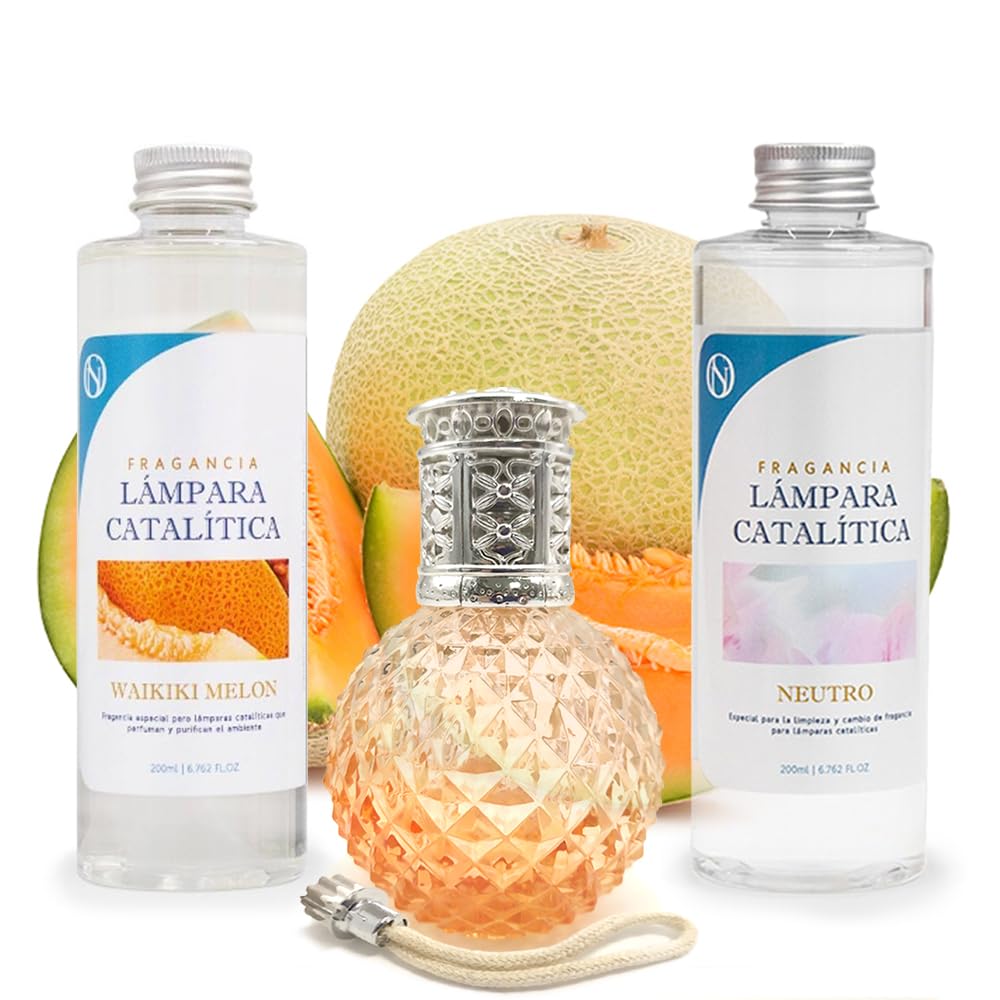 Pack Lâmpada Catalítica Orange Diamonds + Fragrância Waikiki Melon 200ml + Produto Neutro 200ml + Pavio Substituição