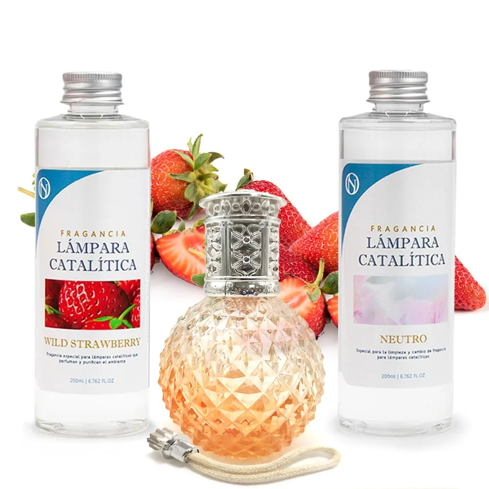 Pack Lâmpada Catalítica Orange Diamonds + Fragrância Wild Strawberry 500ml + Produto Neutro 200ml + Pavio Substituição