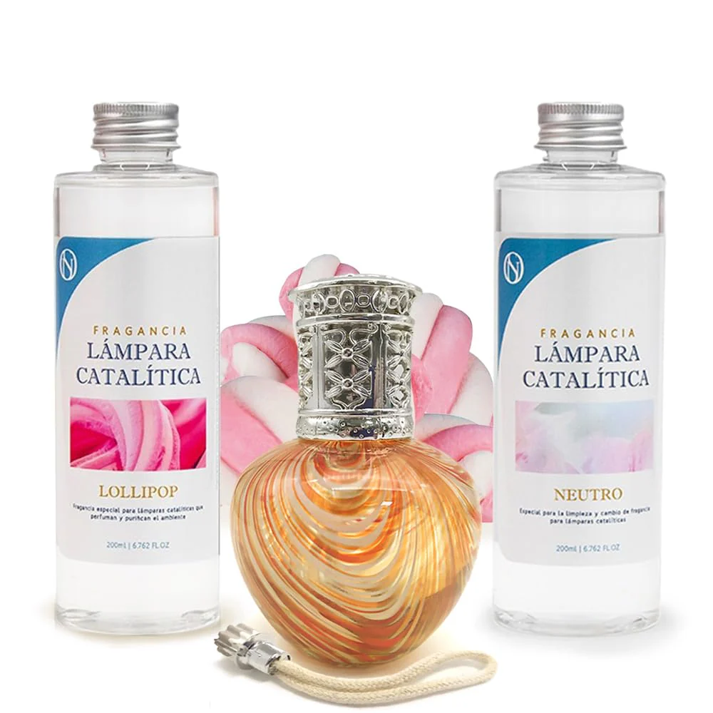 Pack Lâmpada Catalítica Orange Waves + Fragrância Lollipop 500ml + Produto Neutro 200ml + Pavio Substituição