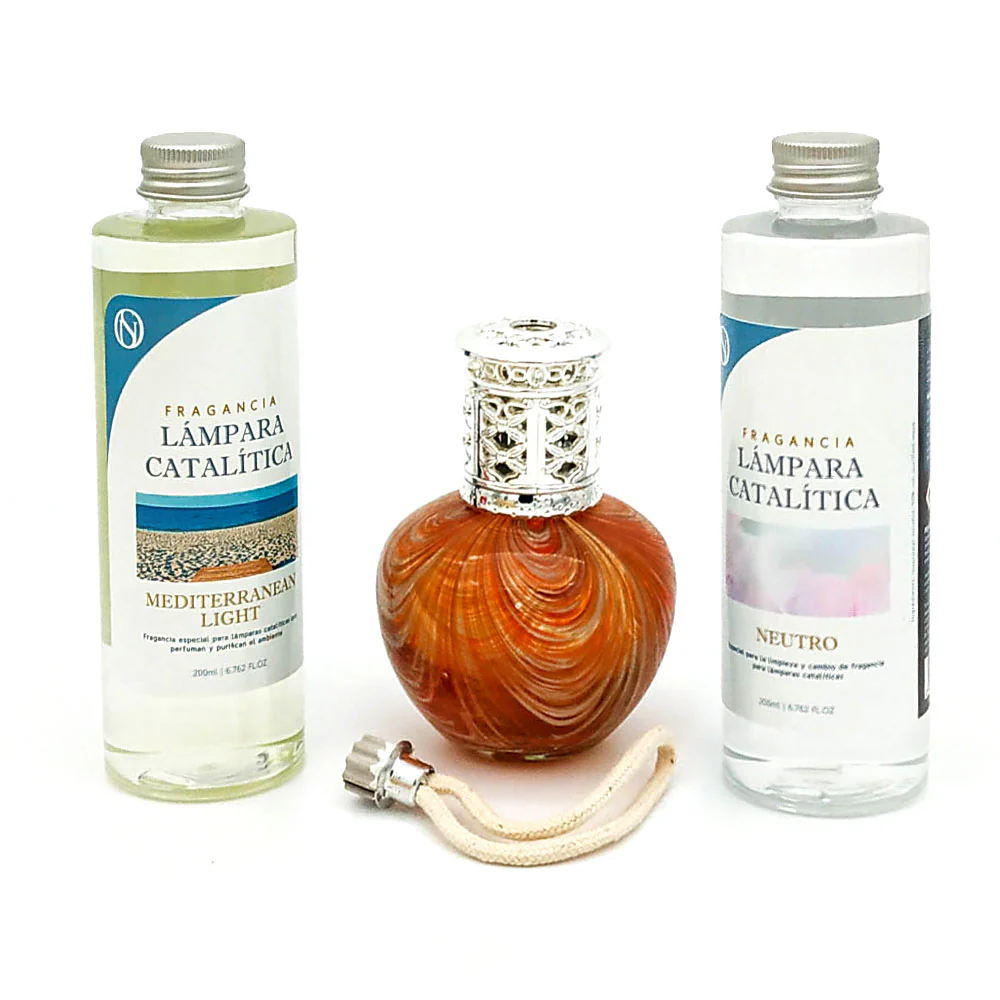 Pack Lâmpada Catalítica Orange Waves + Fragrância Mediterranean Light 500ml + Produto Neutro 200ml + Pavio Substituição