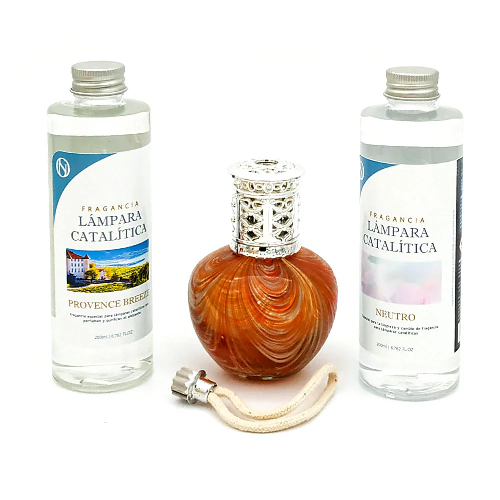 Pack Lâmpada Catalítica Orange Waves + Fragrância Provence Breeze 200ml + Produto Neutro 200ml + Pavio Substituição