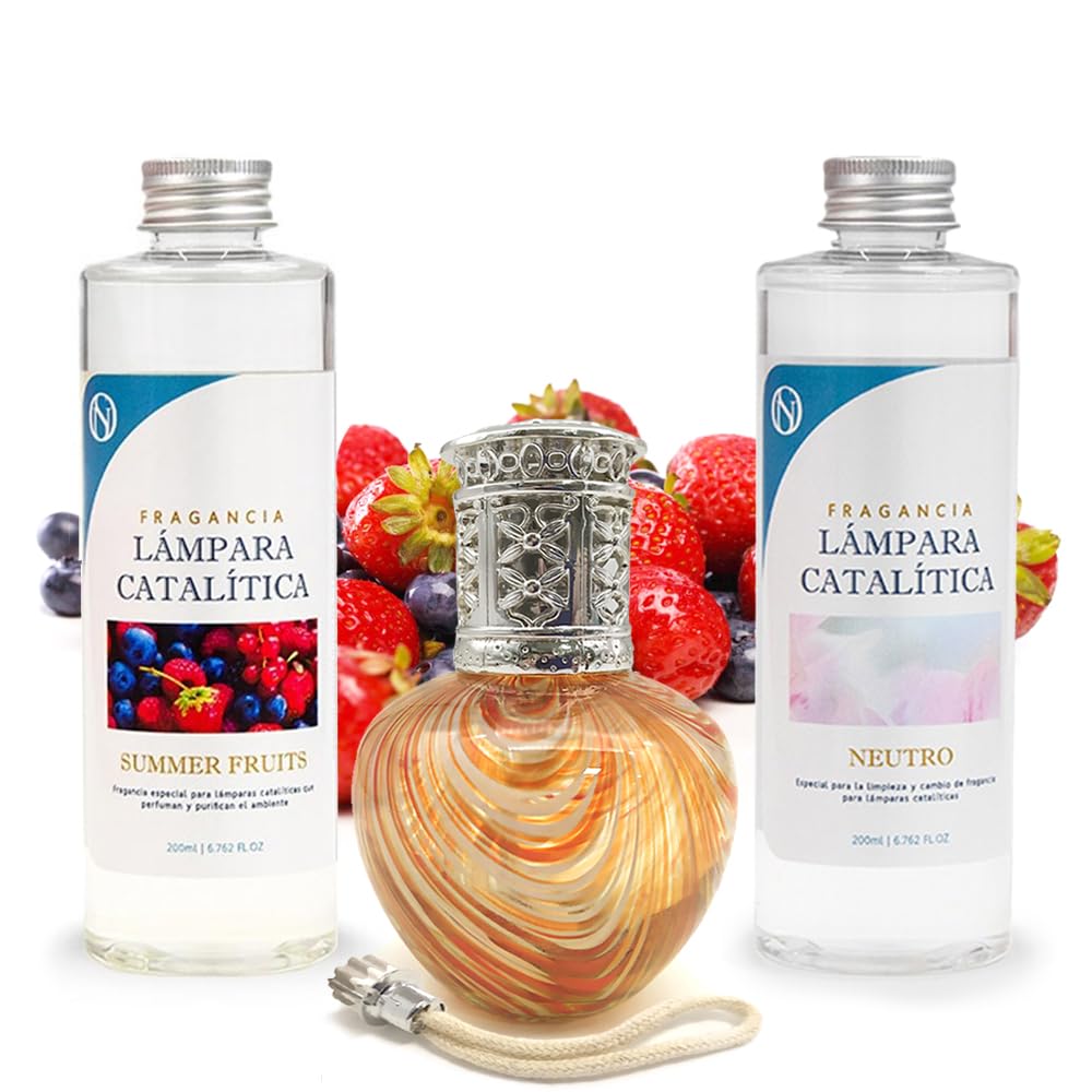 Pack Lâmpada Catalítica Orange Waves + Fragrância Summer Fruits 500ml + Produto Neutro 200ml + Pavio Substituiçao