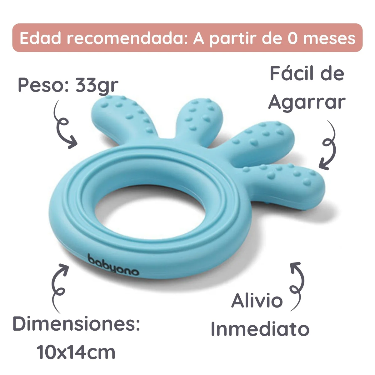 Pulpito Texturas Mordedor de Silicone Texturas Azul - Image 2