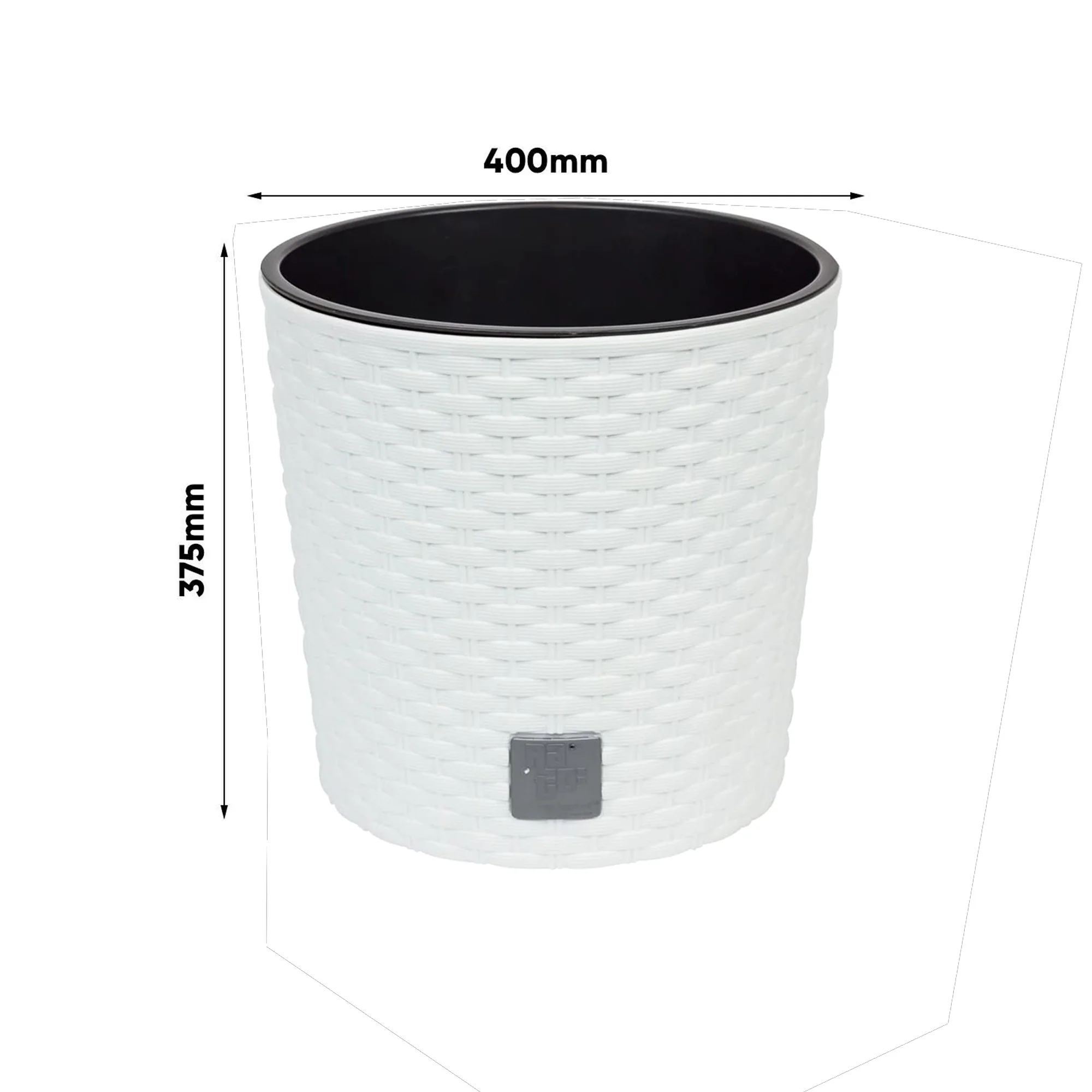 Round Moted 37,65 Litros Rato Com Cubilete A Plantador Em Cor Branca 40 X 40 X 37,5 Cm - Image 2