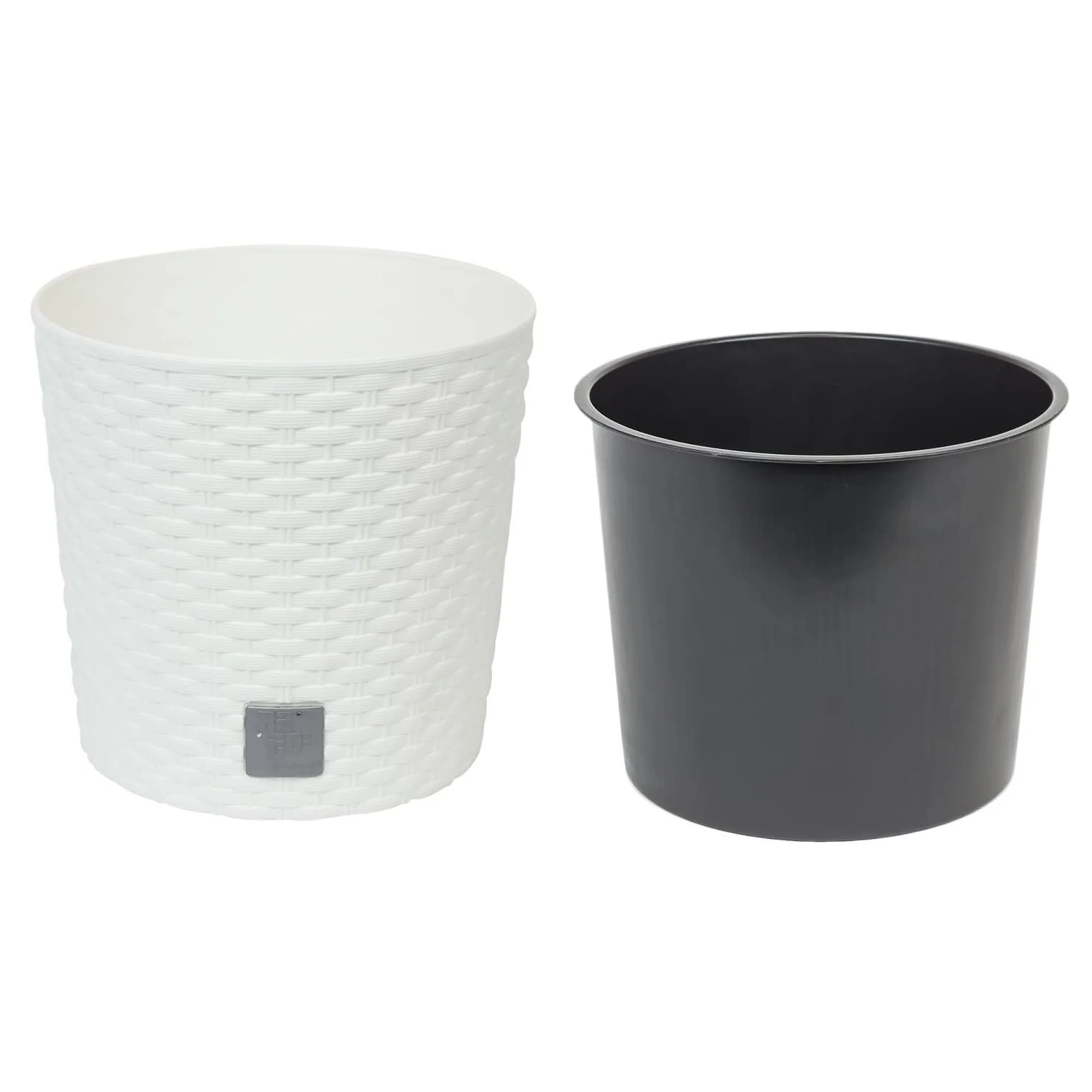 Round Moted 37,65 Litros Rato Com Cubilete A Plantador Em Cor Branca 40 X 40 X 37,5 Cm - Image 3
