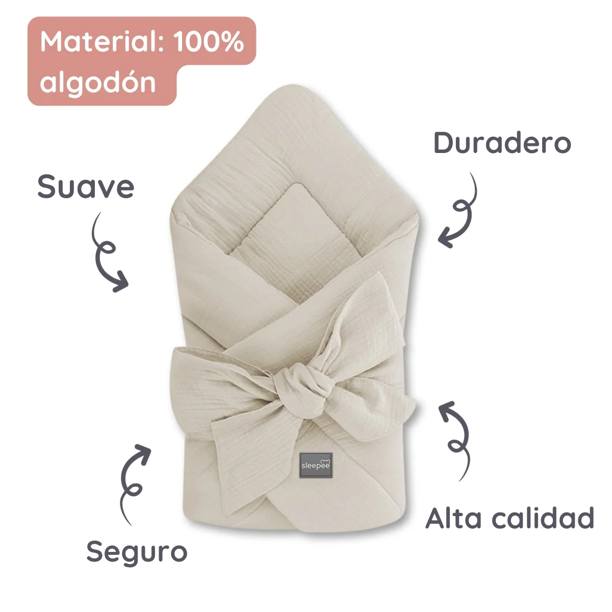 Saco Capazo Bebé Muselina Premium Areia - Image 3