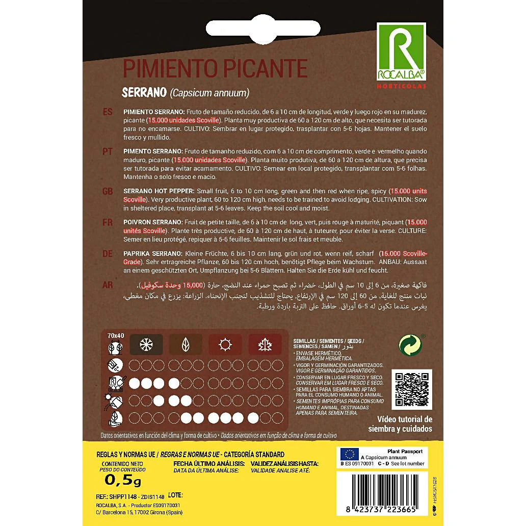 Sementes de Pimento Rocalba Serrano - Image 2