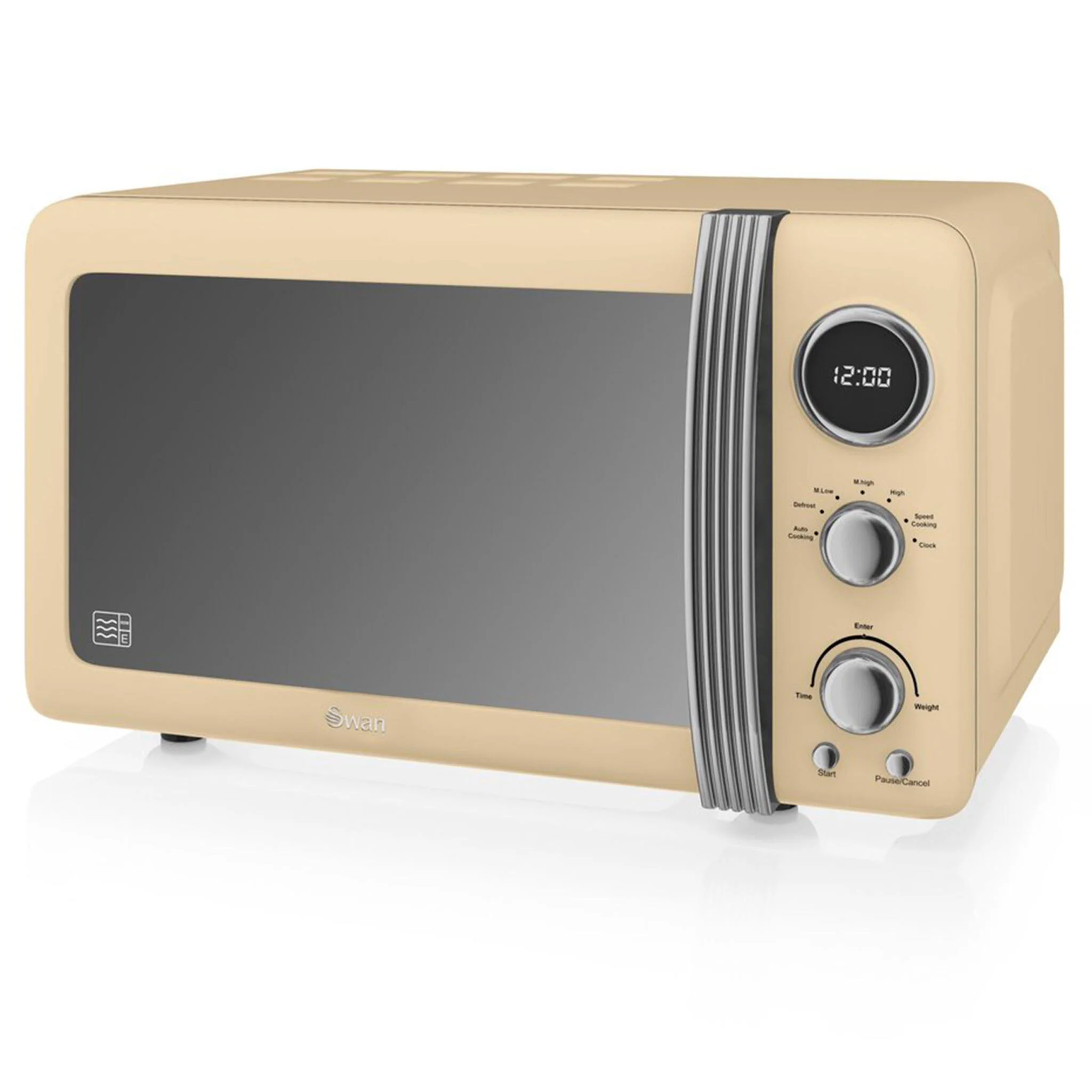 Swan Retro Microondas Digitais 20l, 5 Níveis De Potência, Função Descongelamento, Temporizador, Sm22030cneu, Crema 800w