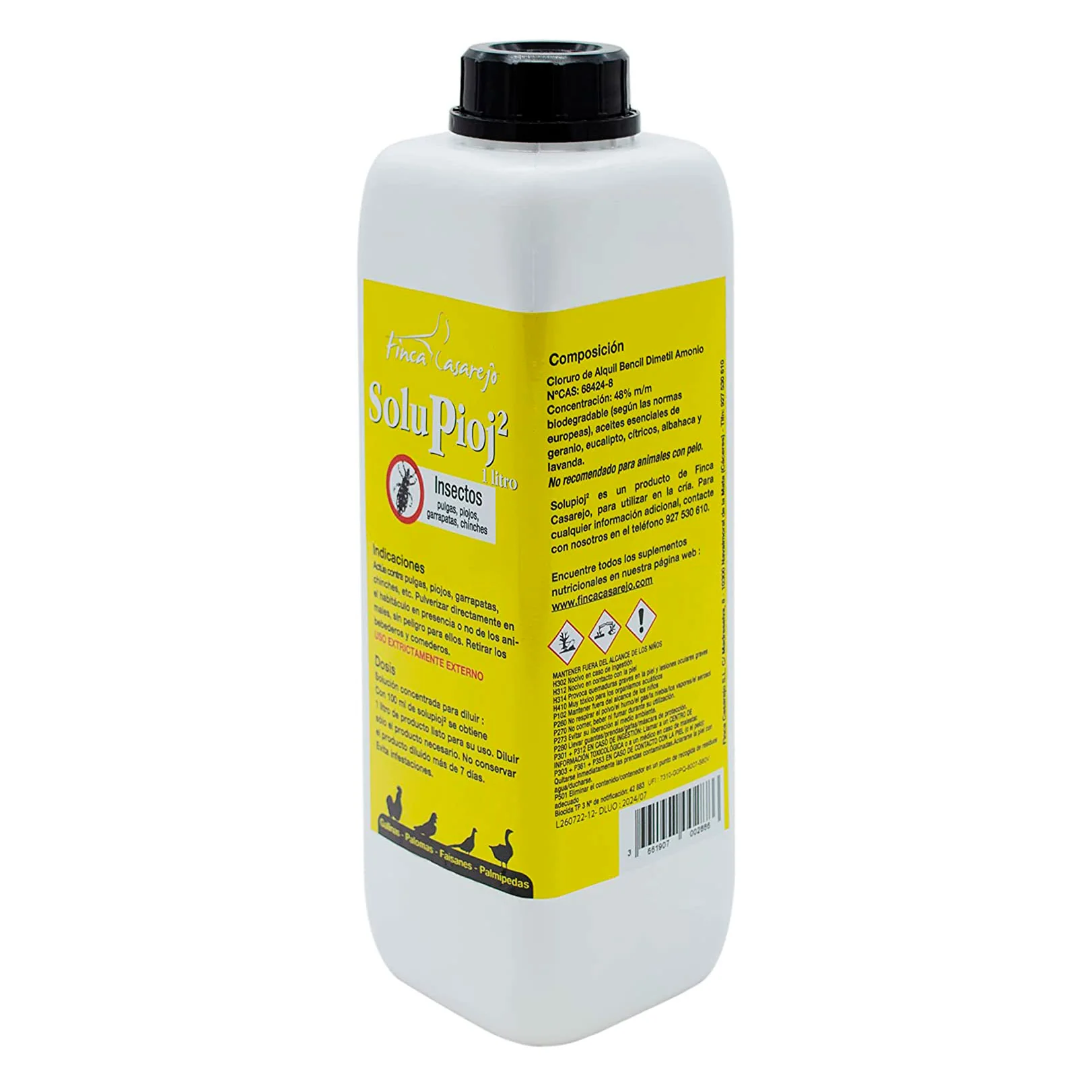 Solupioj (1 Litro) - Solução biodegradável para eliminar parasitas externos como piolhos, ácaros, carraças... - Image 3