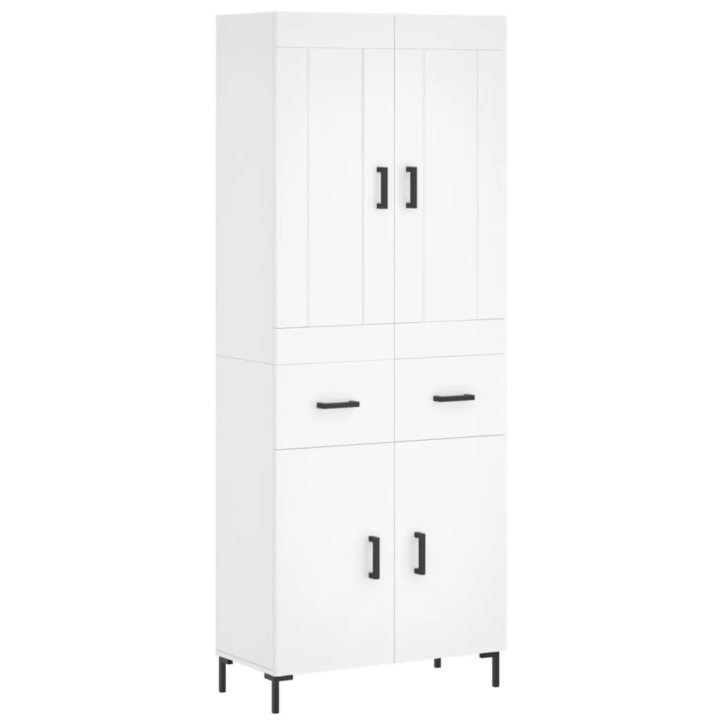 Aparador Alto Madera Contrachapada Blanco 69,5x34x180 Cm - Image 2
