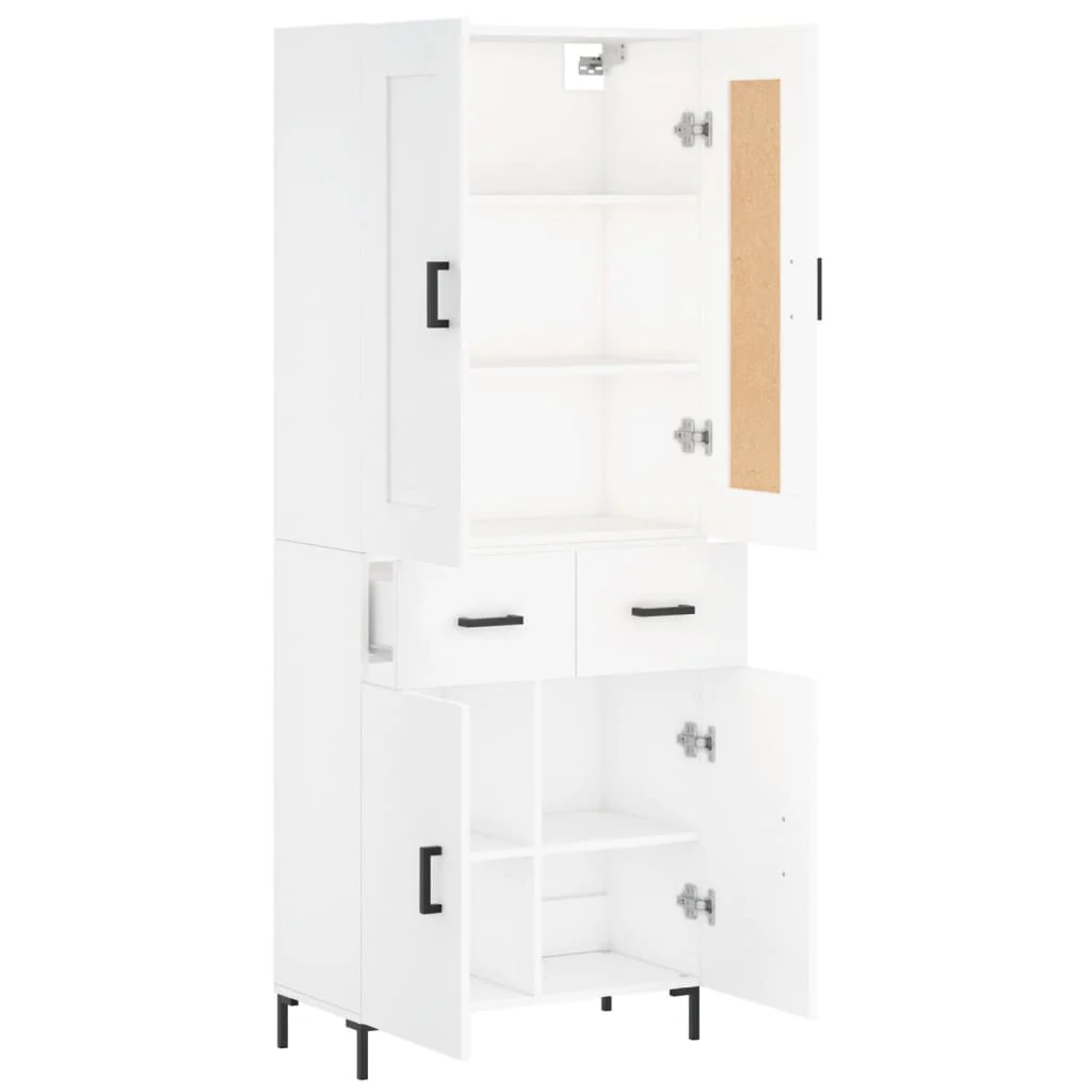 Aparador Alto Madera Contrachapada Blanco 69,5x34x180 Cm - Image 4