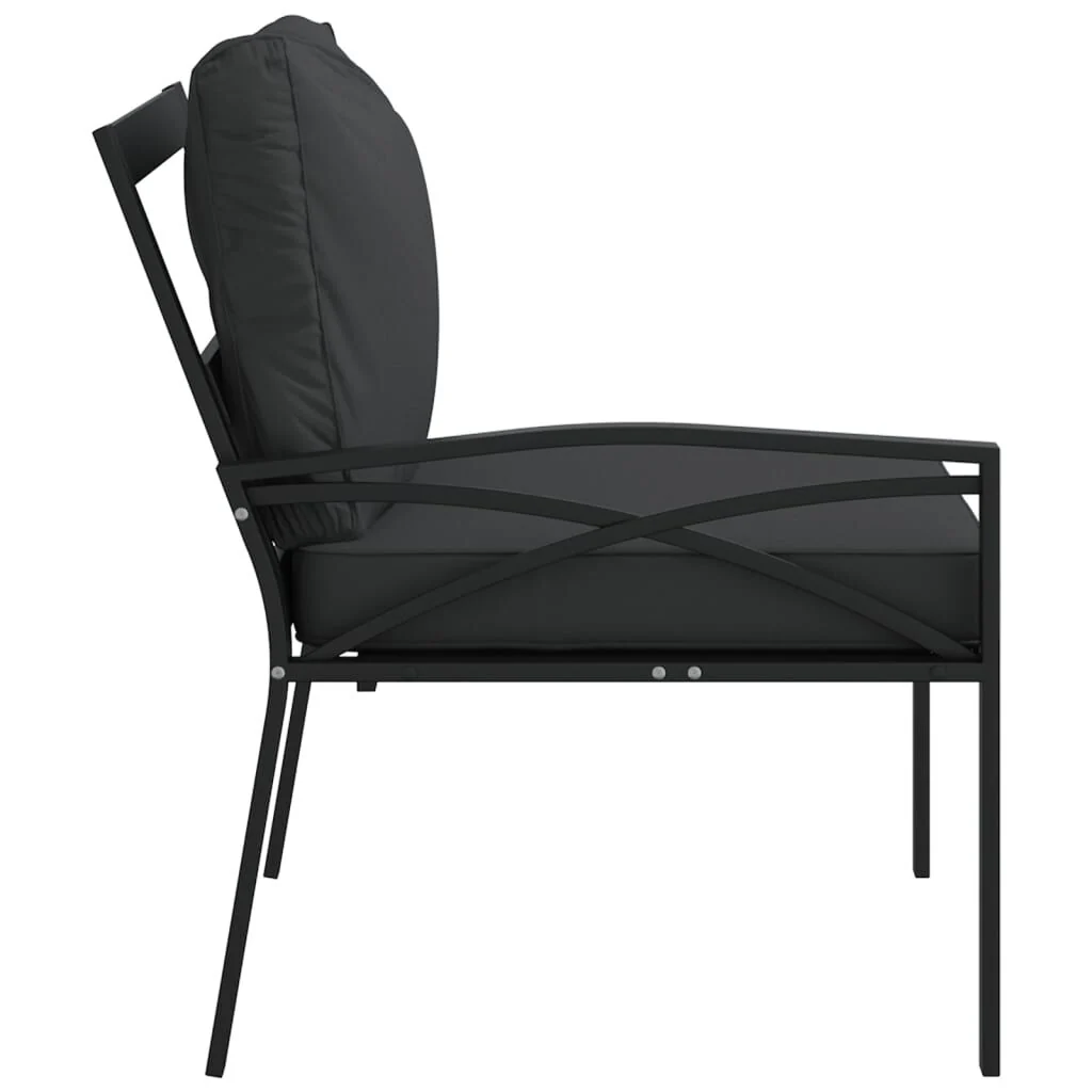 Vidaxl Cadeiras de Jardim 2 Unidades Aço Com Almofadas Cinzento 62x75x79 Cm - Image 5