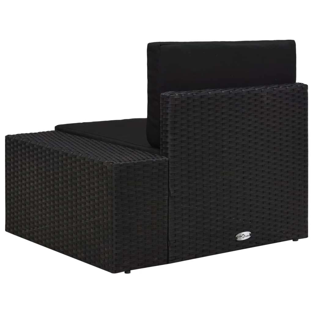 Vidaxl Sofá seccional de canto com apoio de braço esquerdo Rattan Pe Preto - Image 4