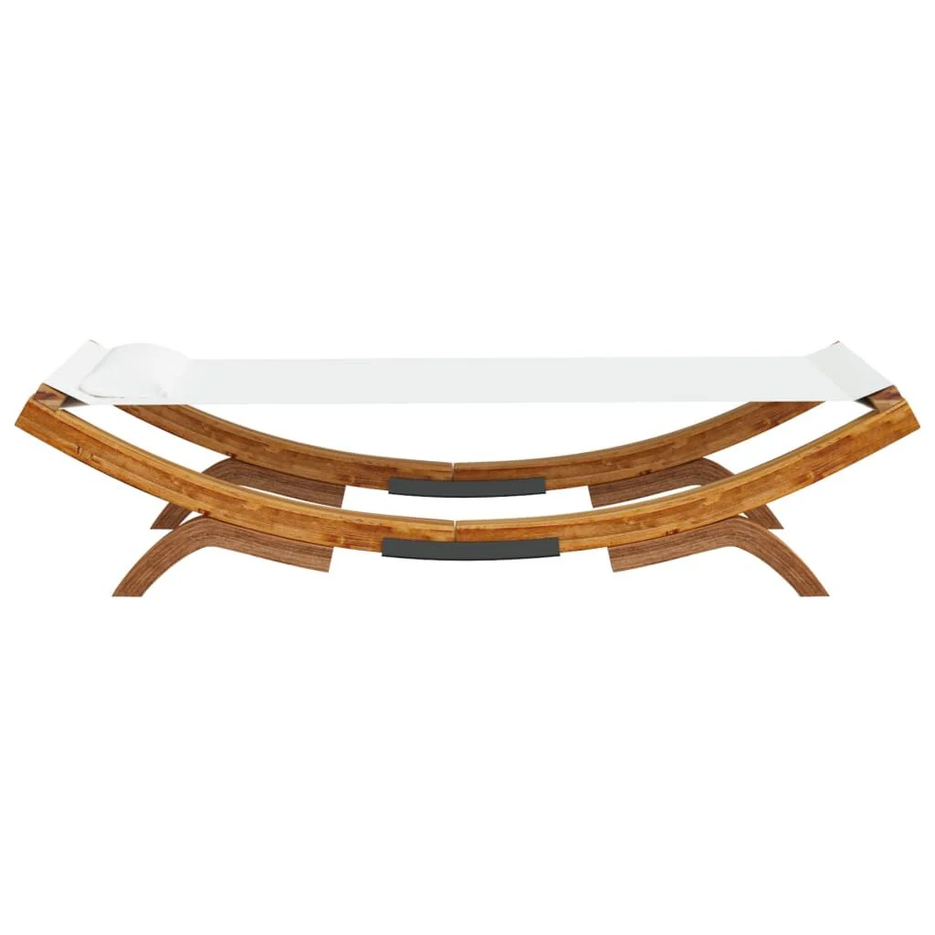 Vidaxl Tumbona De Madera Maciza Curvada Crema 100x188,5x44 Cm - Image 4