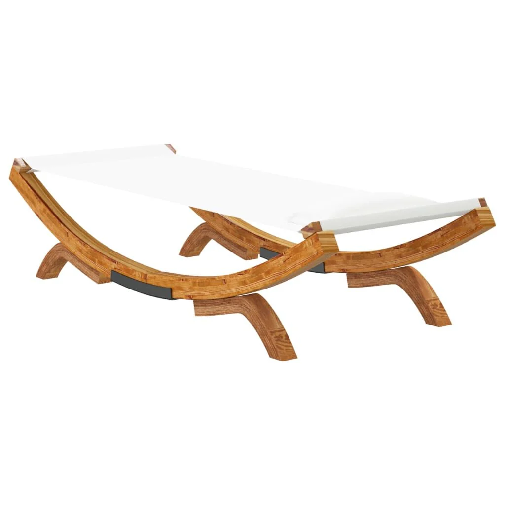 Vidaxl Tumbona De Madera Maciza Curvada Crema 100x188,5x44 Cm - Image 5