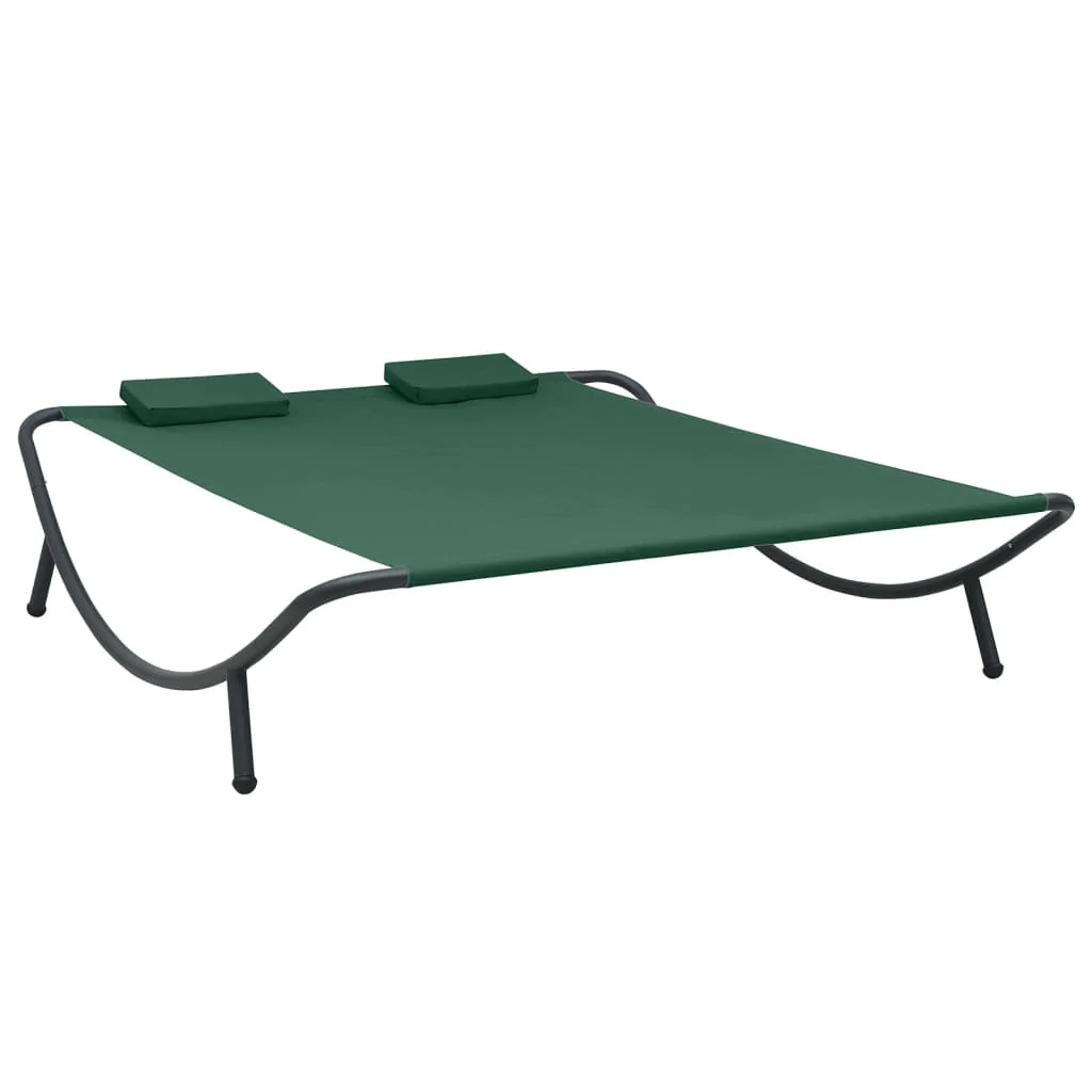 Vidaxl Tumbona De Exterior De Tela Verde