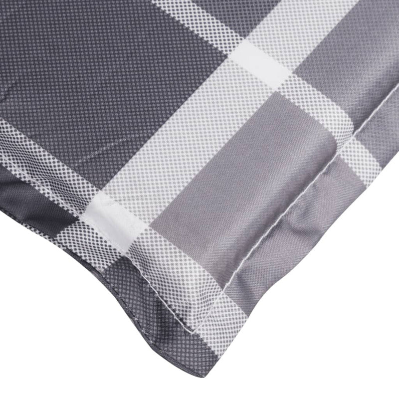 Vidaxl Cojín De Tumbona De Tela Oxford A Cuadros Gris 200x70x3 Cm - Image 6
