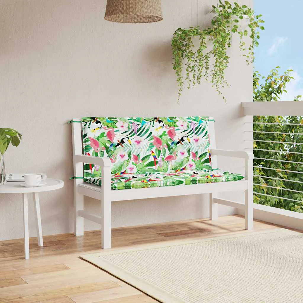 Vidaxl Almofadas para banco de jardim 2 peças em tecido multicolorido 120x50x7 Cm - Image 2