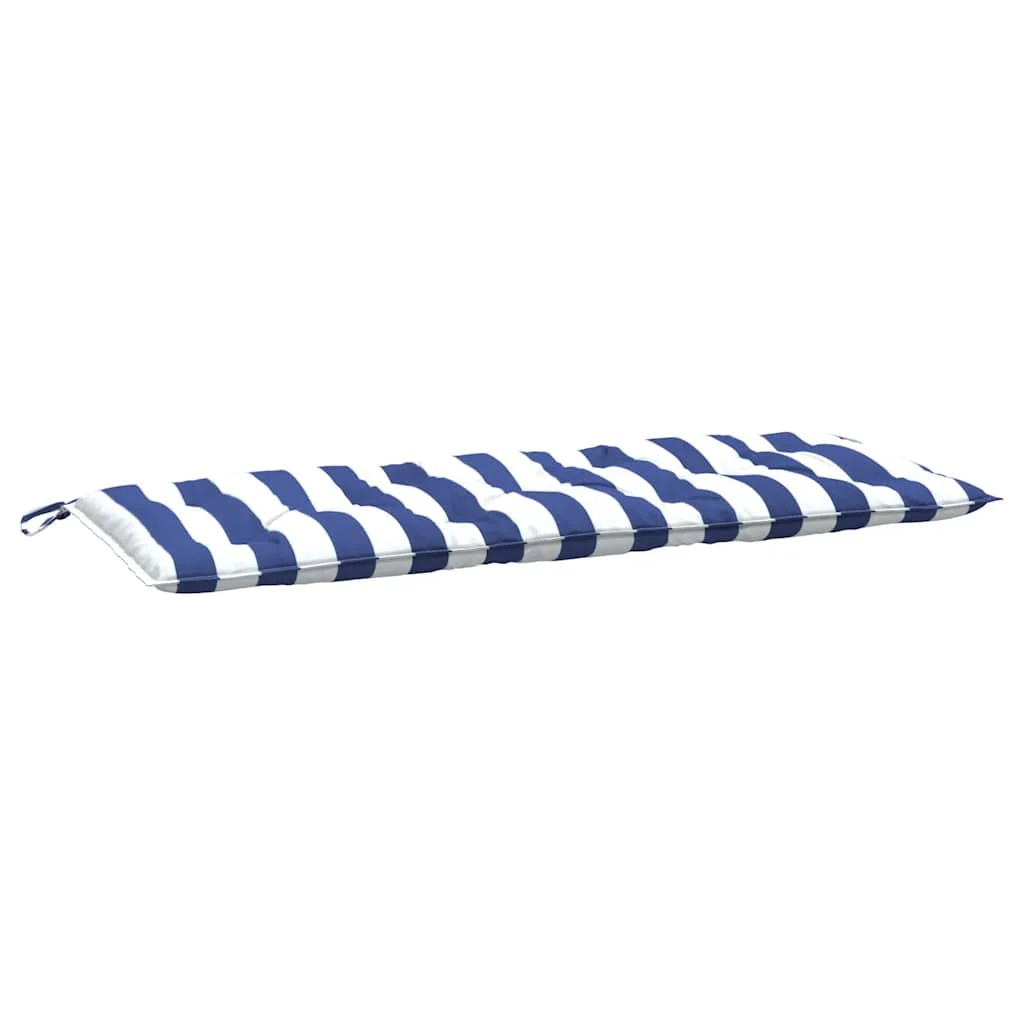 Vidaxl Almofadas para bancos de jardim 2 unidades Tecido às riscas brancas e azuis 120x50x7 Cm - Image 5