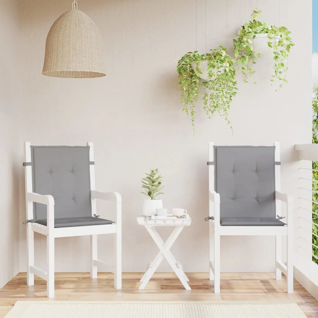 Vidaxl Almofada para cadeira de jardim encosto baixo 2 peças em tecido Oxford cinzento - Image 2