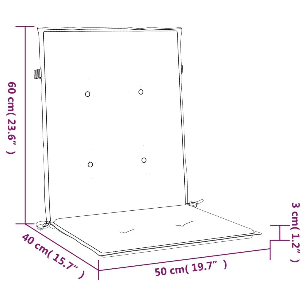 Vidaxl Almofada para cadeira de jardim encosto baixo 2 peças em tecido Oxford cinzento - Image 3