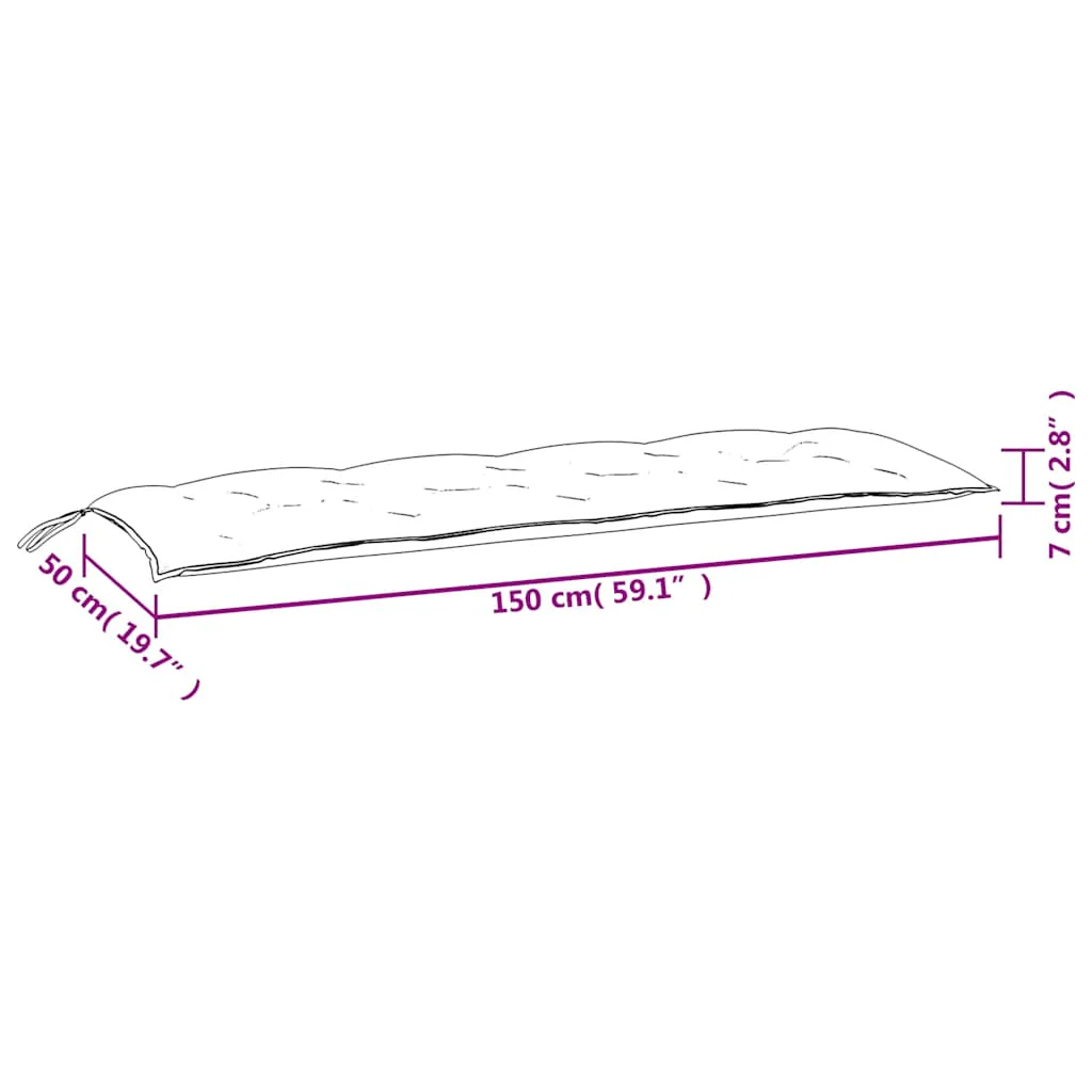 Vidaxl Almofadas para banco de jardim 2 unidades Tecido turquesa 150x50x7 Cm - Image 3