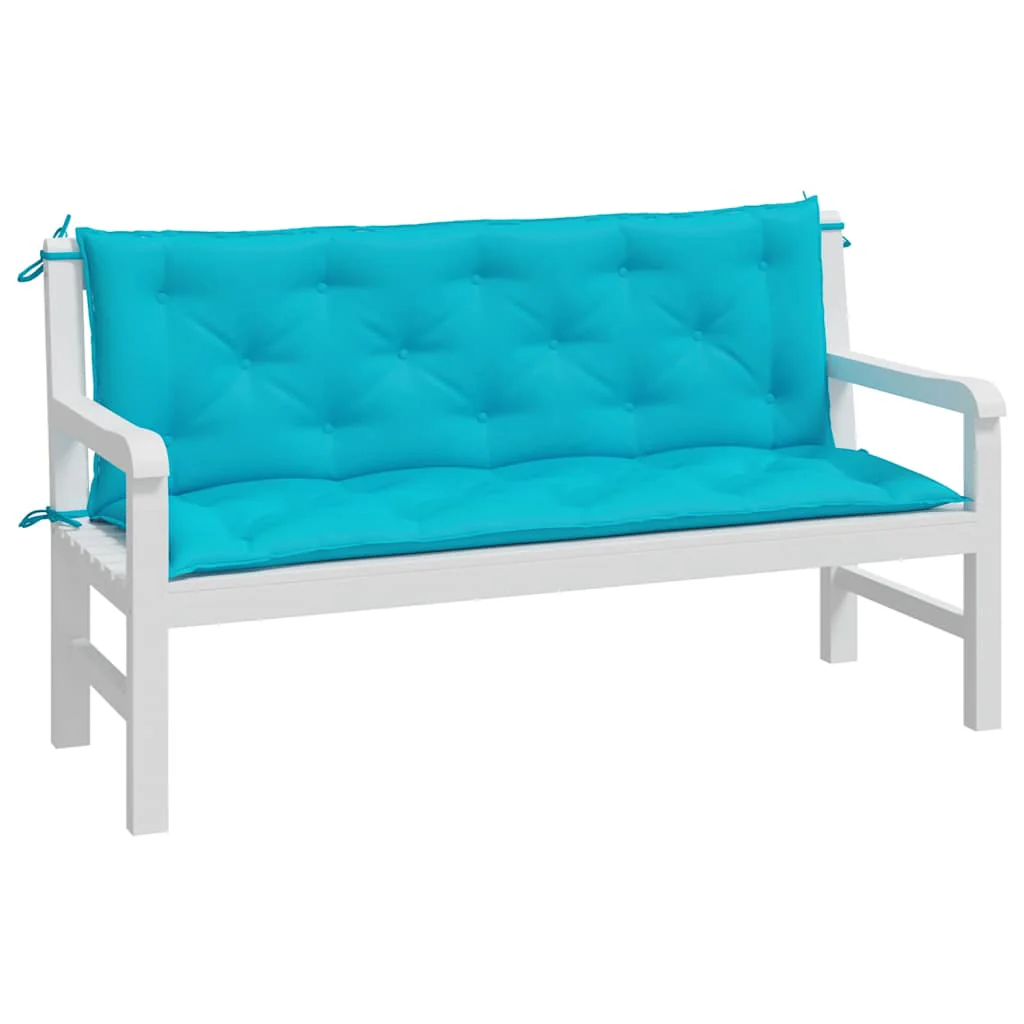 Vidaxl Almofadas para banco de jardim 2 unidades Tecido turquesa 150x50x7 Cm - Image 4