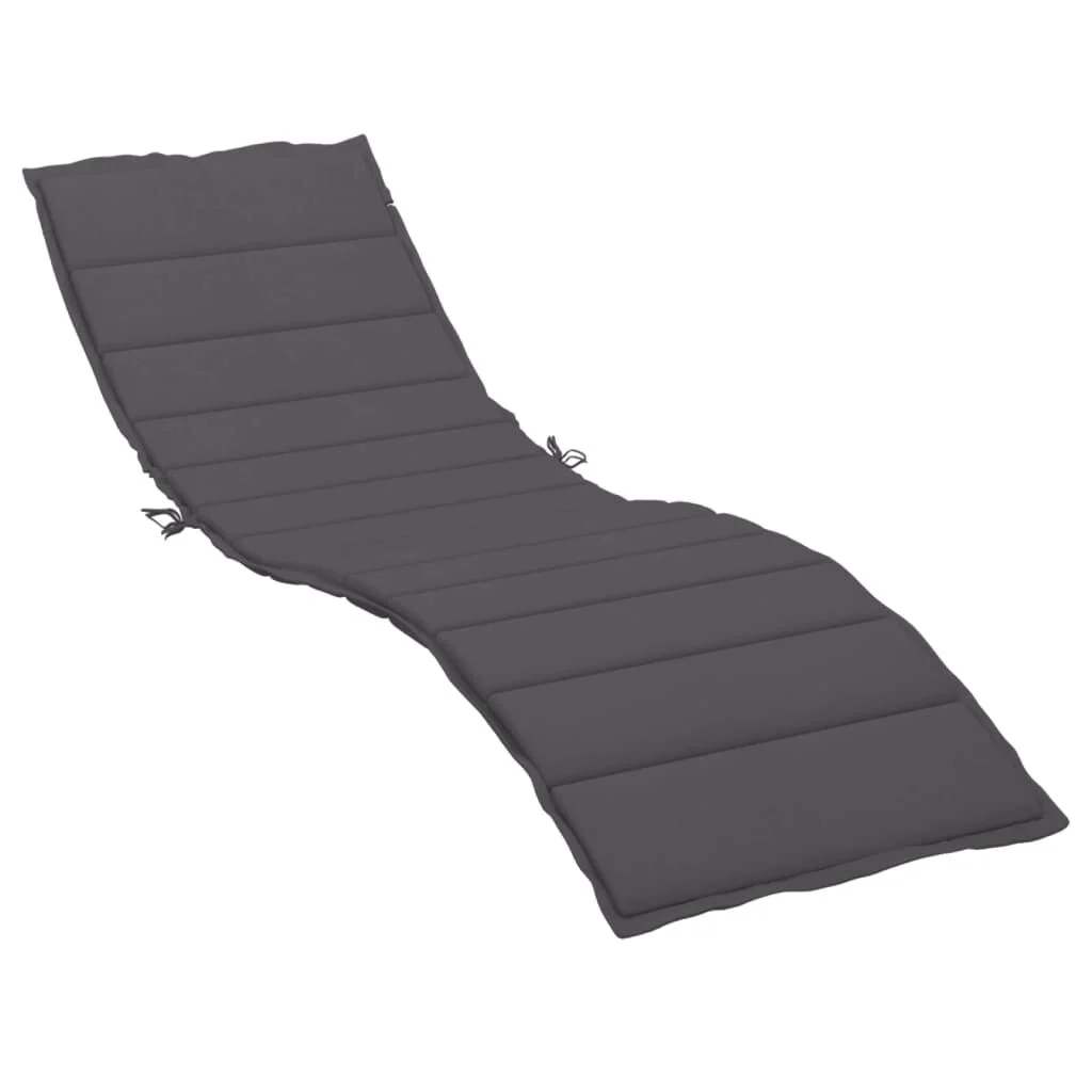 Vidaxl Cojín De Tumbona De Tela Oxford Gris Antracita 200x70x3 Cm