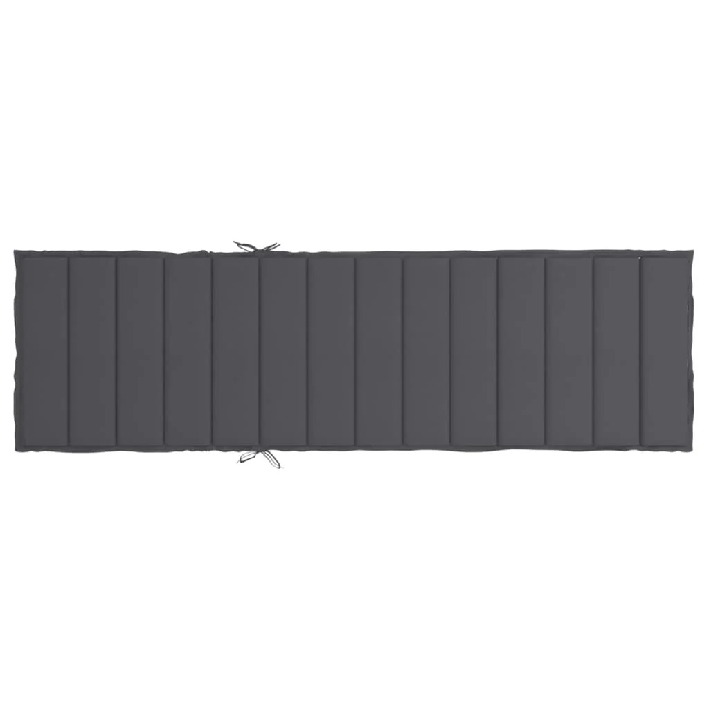 Vidaxl Cojín De Tumbona De Tela Oxford Gris Antracita 200x70x3 Cm - Image 5