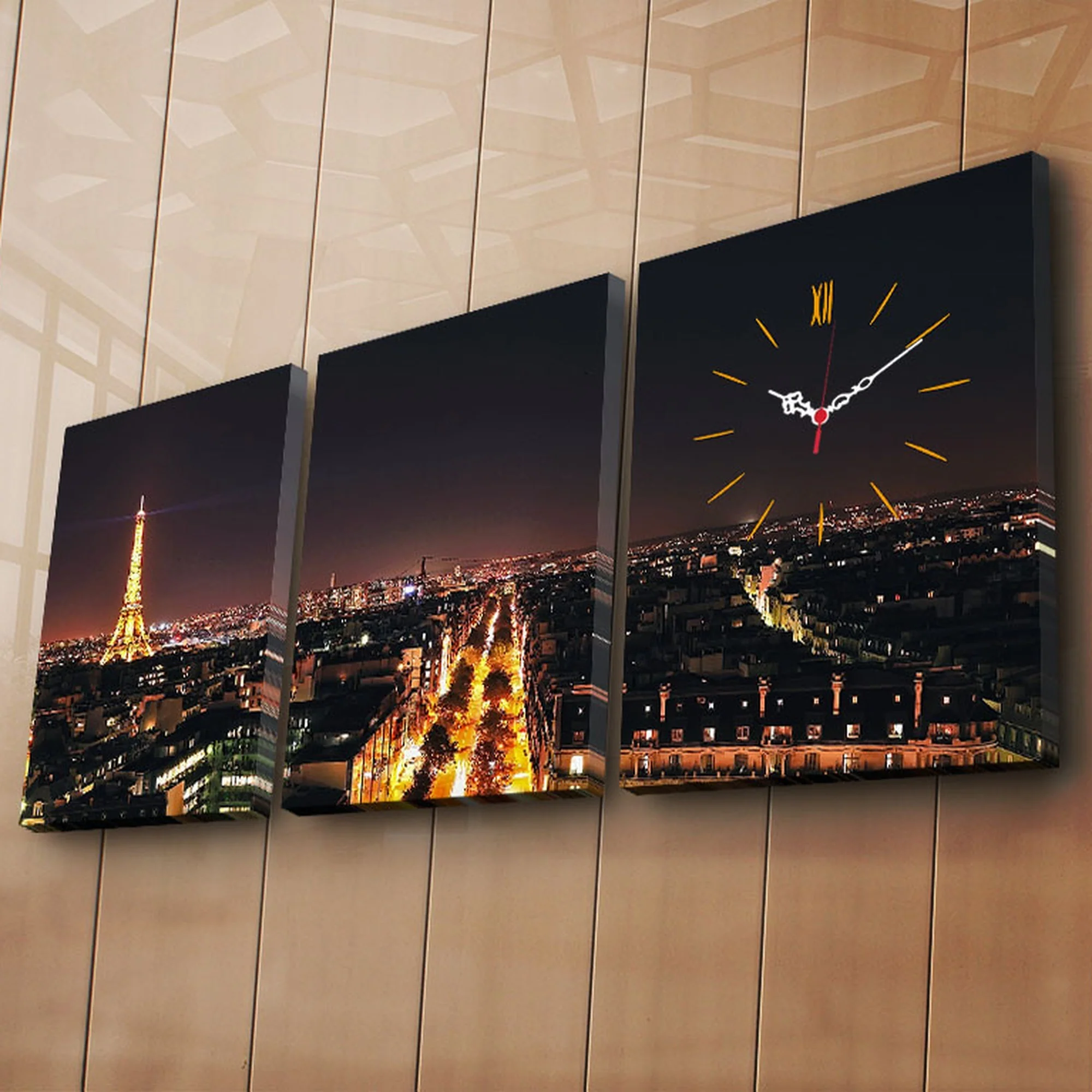 Relógio de parede decorativo estilo Paris (3 peças) - Image 2