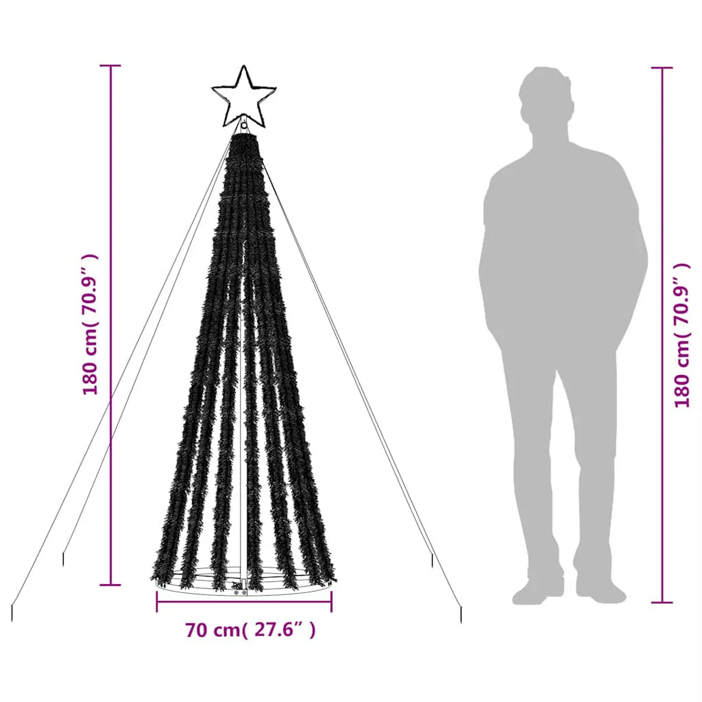Vidaxl Árvore de Natal Led 275 Árvore de Natal Led Branco Frio 180 Cm - Image 3