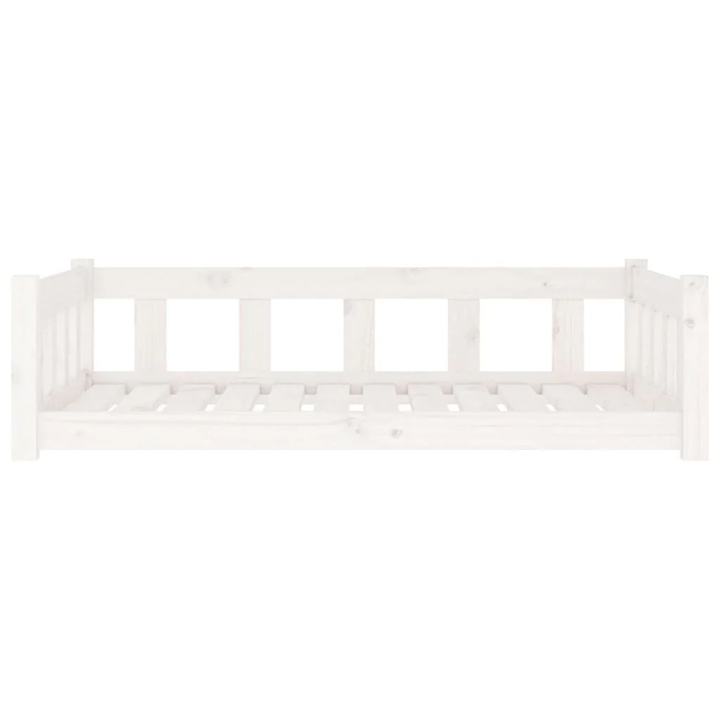 Vidaxl Cama Para Perros Madera Maciza De Pino Blanco 105,5x75,5x28 Cm - Image 4