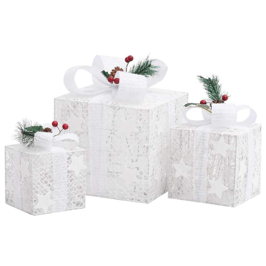 Vidaxl Caixa decorativa para prendas de Natal 3 peças Branco Exterior/Interior - Image 4