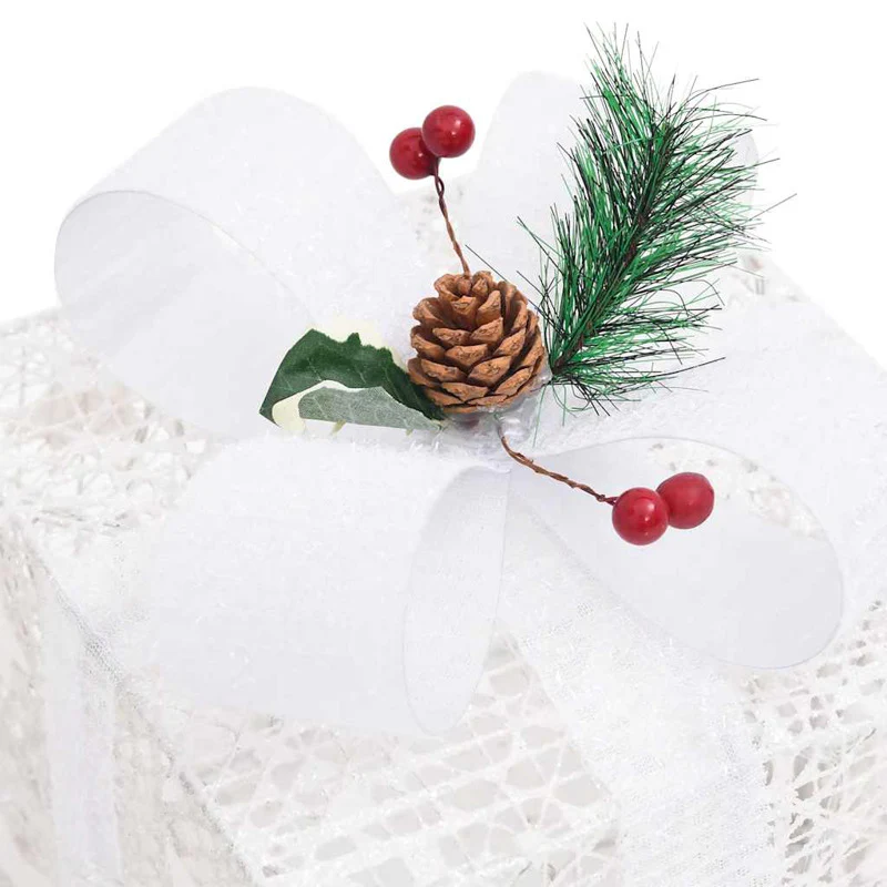 Vidaxl Caixa decorativa para prendas de Natal 3 peças Branco Exterior/Interior - Image 6