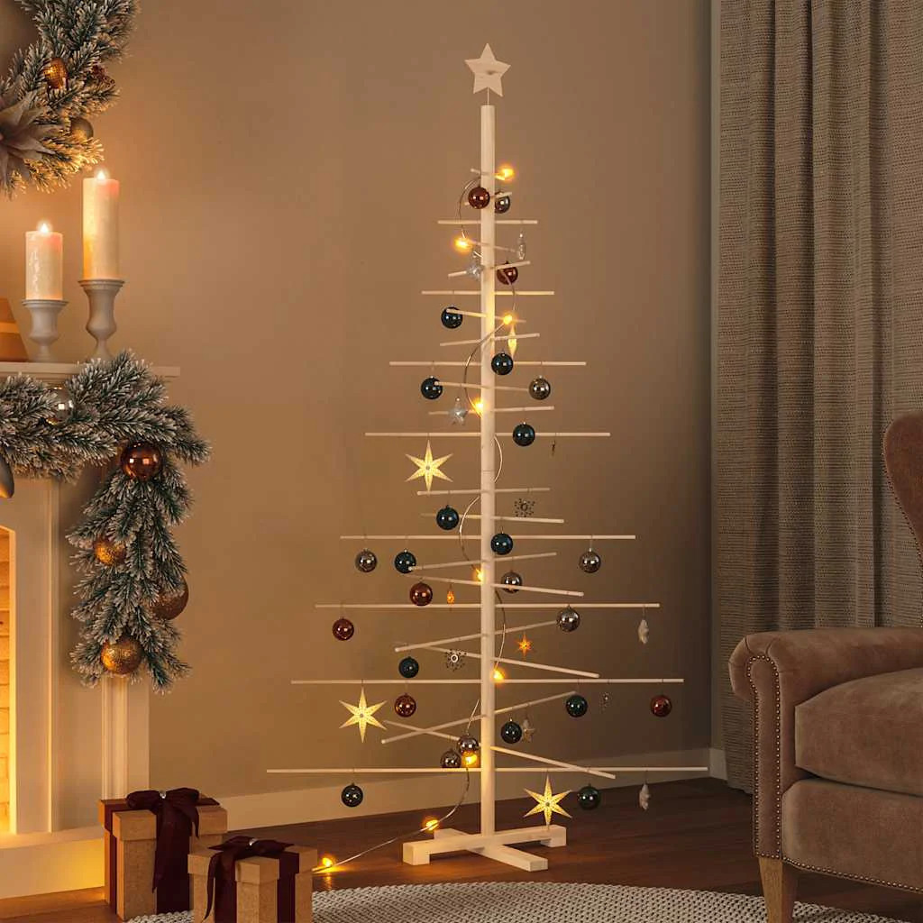 Vidaxl Árvore de Natal de madeira Ornamento de madeira maciça Pinho 180 Cm - Image 2