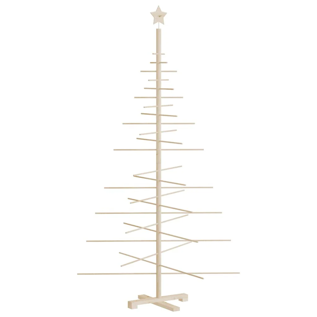 Vidaxl Árvore de Natal de madeira Ornamento de madeira maciça Pinho 180 Cm - Image 5
