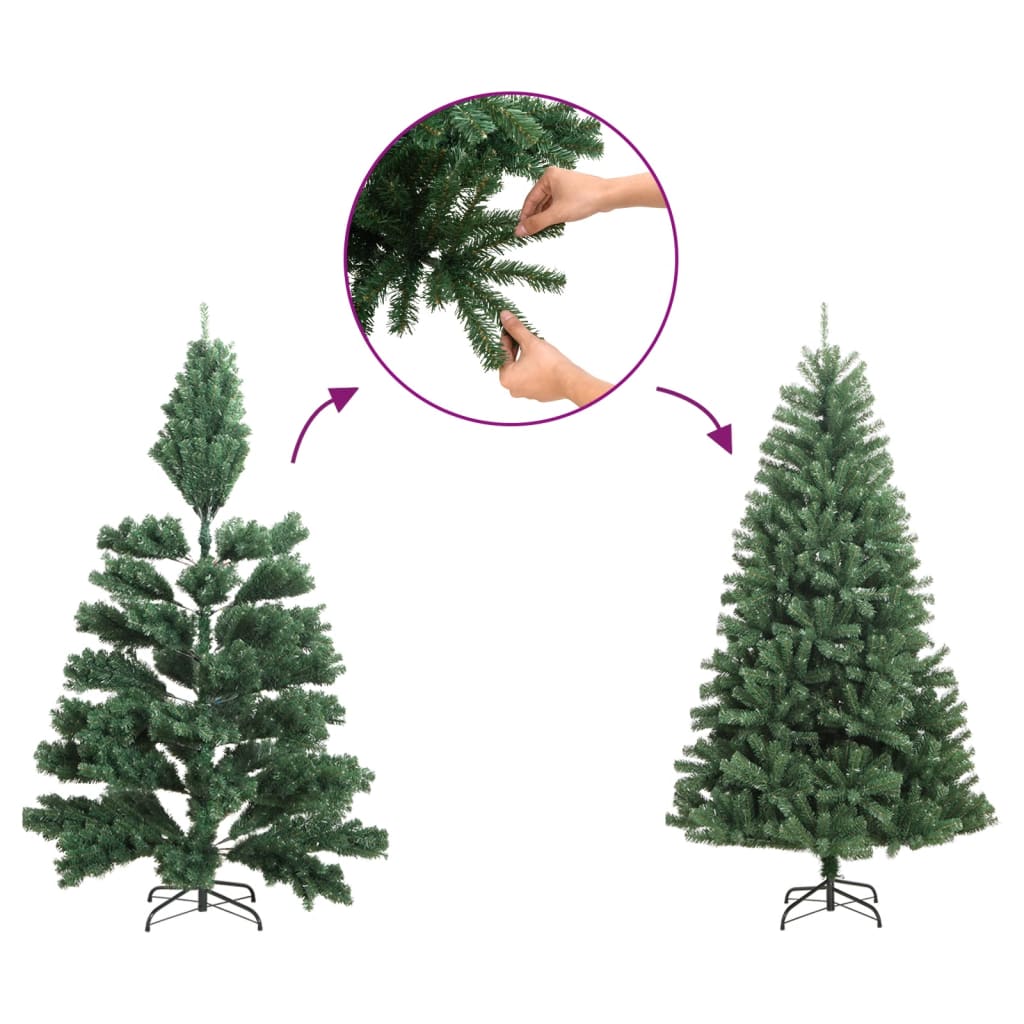 Vidaxl Árvore de Natal Artificial Árvore de Natal Artificial Verde Pontas Iridescentes 180cm - Image 6