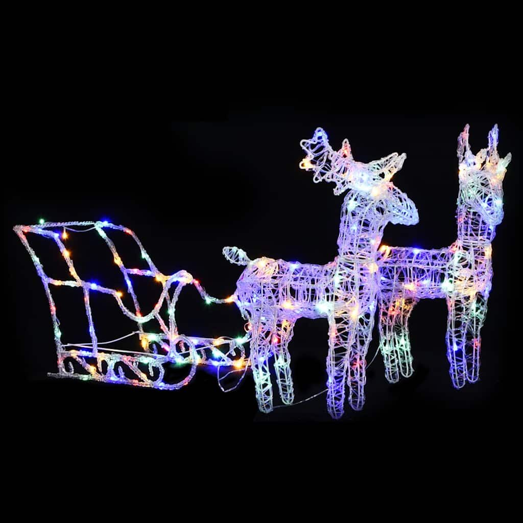Vidaxl Rena e Trenó Ornamento de Natal 160 Leds Acrílico Acrílico 130 Cm - Image 2
